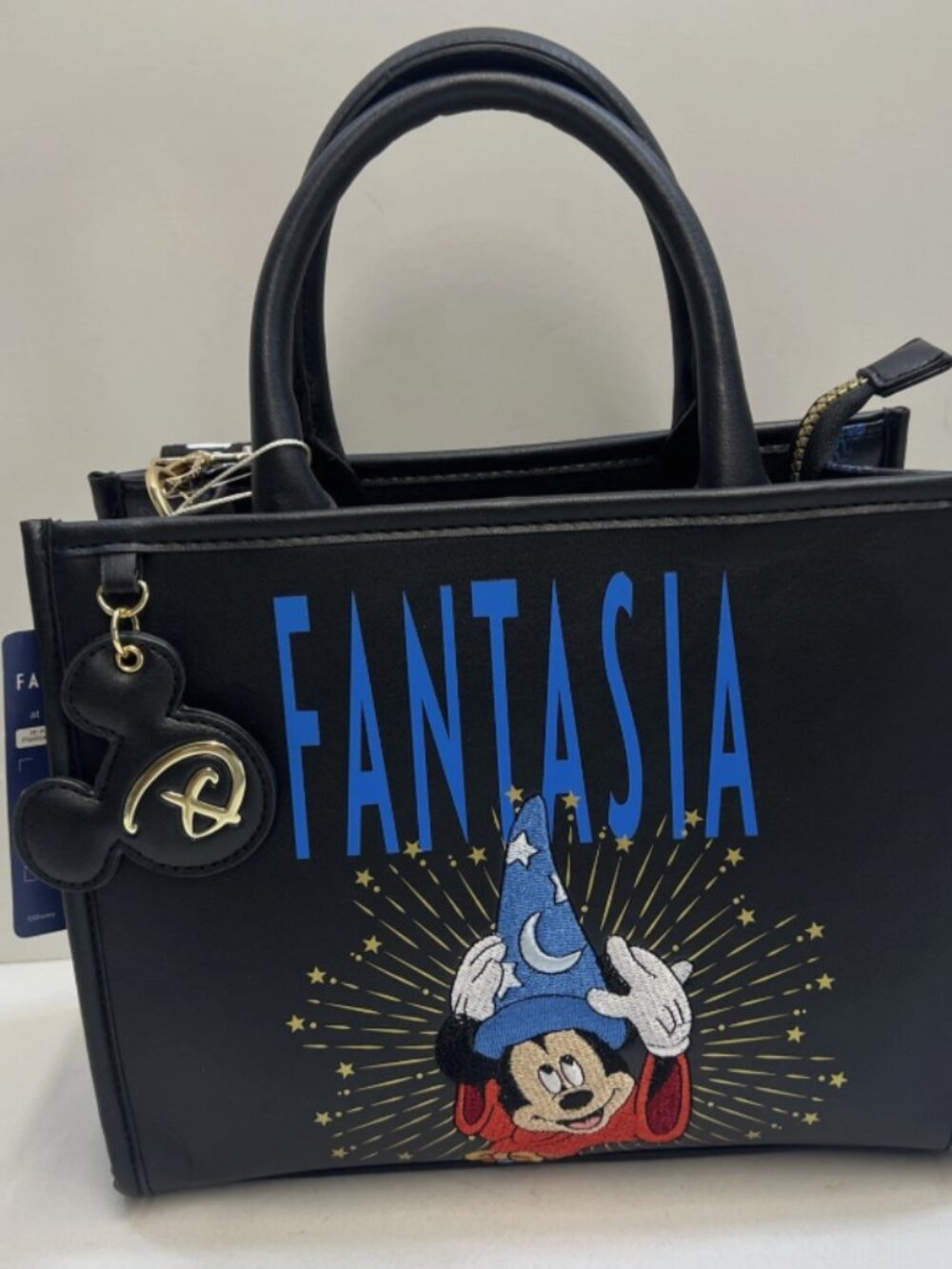 Disney Fantasia Sorcerer Mickey Tote Crossbody Bag Purse Black Blue Fantasmic